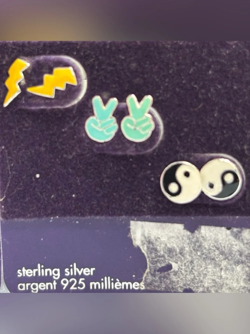 Claire's Kids Sterling Silver Cubic Zirconia Dangle Earrings & Stud Earrings LOT